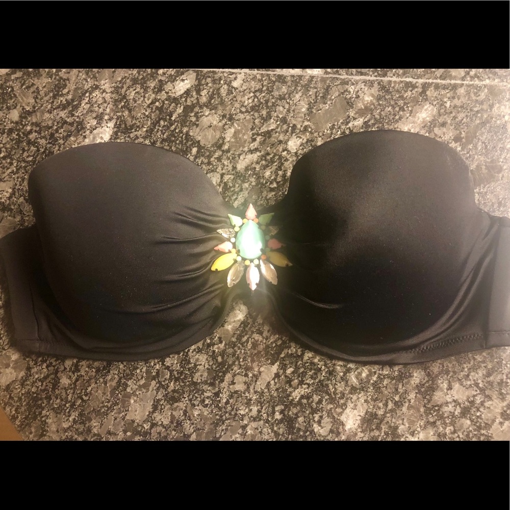 Victoria Secret Bandeau Bikini Top Jewel Pendant